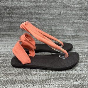 Sanuk Yoga Mat Sling 2 Sandals Thong Flip Flop Women's Size 9 Neon Orange